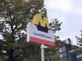 Rotterdam metro line station sign Leuvehaven