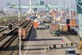Rotterdam, Netherlands - 2021-01-13: overview of RSC multimodal terminal in Rotterdam
