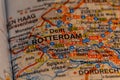 Rotterdam, Netherlands on a road ma Royalty Free Stock Photo