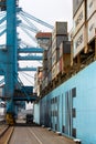 Rotterdam, The Netherlands - Sep 6, 2013: Maersk Line container ship docked in the Port of Rotterdam