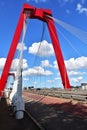 Rotterdam, Netherlands - September 2, 2019: Willemsbrug on the river Nieuwe Maas.