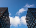 Rotterdam, Netherlands, skyscrapers against blue sky, background. Royalty Free Stock Photo