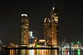 Rotterdam night view of downtown Royalty Free Stock Photo