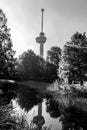 Euromast, the observation tower of Rotterdam city as seen from Het Park