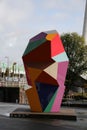 The Marathonbeeld, a multi-colored modern statue by Henk Visch, in Rotterdam, NL