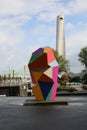 The Marathonbeeld, a multi-colored modern statue by Henk Visch, in Rotterdam, NL