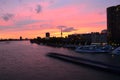 Rotterdam panorama in twilight, Netherlands