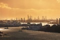 Rotterdam Port Dusk Panorma from Euromast Royalty Free Stock Photo