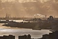 Rotterdam Port Dusk Panorma from Euromast Royalty Free Stock Photo