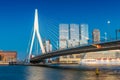 Rotterdam skyline from Erasmus Bridge Royalty Free Stock Photo