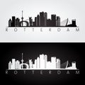 Rotterdam skyline and landmarks silhouette