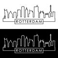 Rotterdam skyline. Linear style.