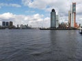 Rotterdam skyline Wilhelminapier Royalty Free Stock Photo
