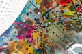 Rotterdam Markthal interior by MVRDV architects, large mural on the vaulted ceilings the Netherlands Holland