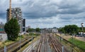 Rotterdam, South Holland, The Netherlands - Railway tracks of the NS Dutch train company