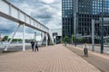 Rotterdam, South Holland, The Netherlands - The Van Ravesteyn docks with business buildings at the Nieuwe Maas river