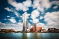 Rotterdam with a typical skyscraper on the water