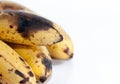 Rotting bananas isolated on white Royalty Free Stock Photo