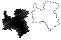 Rottweil district Federal Republic of Germany, rural district, Baden-Wurttemberg State map vector illustration, scribble sketch