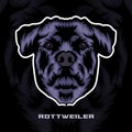 Rottweiler Dog Face Vector Stock Illustration, Dog Mascot Logo, Dog Face Logo vector Royalty Free Stock Photo