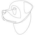 Rottweiler dog portrait. Continuous line. Dog line drawing. Vector illustration Royalty Free Stock Photo