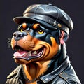 Rottweiler dog tough guy eager companion hipster