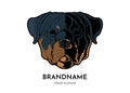 Rottweiler head face logo vector