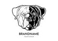 Rottweiler head face logo vector icon