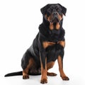 Rottweiler with a serious expression