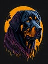 silhouette design of a Rottweiler, Generative ai