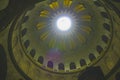 Rotunda above Edicule in The Church of the Holy Sepulchre, Christ`s tomb, in the Old City of Jerusalem, Israel Royalty Free Stock Photo