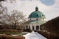 Rotunda in flower gardens Kvetna Zahrada in Kromeriz Royalty Free Stock Photo