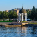 Rotunda on the Onega embankment of the city of Petrozavodsk