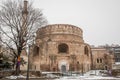 Rotunda Thessaloniki with snow Royalty Free Stock Photo