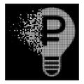 White Disintegrating Dotted Halftone Rouble Bulb Icon