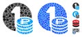 Rouble Coins Mosaic Icon of Round Dots