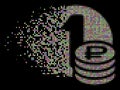 Bright Moving Pixelated Halftone Rouble Coins Icon