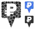 Rouble map pointer Composition Icon of Round Dots Royalty Free Stock Photo