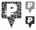 Rouble map pointer Composition Icon of Raggy Items Royalty Free Stock Photo