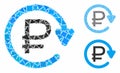 Rouble recurring payment Composition Icon of Rugged Items