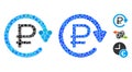 Rouble Recurring Payment Mosaic Icon of Circle Dots