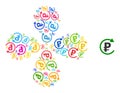 Rouble Repay Icon Bright Curl Flower Shape