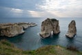 Rouche rocks in Beirut, Lebanon in the sea