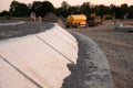 Roud construction, focus on curbstone