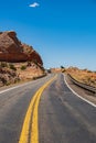 Roud of Mojave Desert near Route 66 in California. Royalty Free Stock Photo