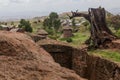 Rouds houses seen from a rock-cut church in Lalibela, Ethiop Royalty Free Stock Photo