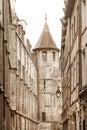 Rouen cityscape in sepia