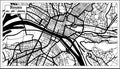 Rouen France City Map in Black and White Color in Retro Style. Outline Map Royalty Free Stock Photo