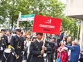 Sailors parade in streets at the festival of the Navy. Armada meeting in France