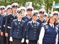 Sailors parade in streets at the festival of the Navy. Armada meeting in France